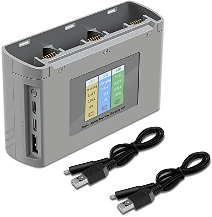 USB-LCD-Display Akku-Ladegerät Zwei-Wege-Ladung Intelligentes Ladegerät Hub Akku-Ladestation für DJI Mini 2 Mini SE Drohne