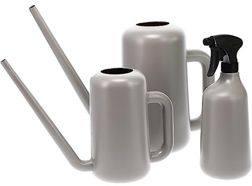 Gießkannen + Pflanzensprüher 3er Set Zimmerpflanzen Indoor Design Blumensprüher Sprühflasche leer Blumengießkanne