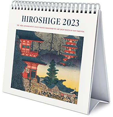 Grupo Erik Tischkalender 2023-Hiroshige Japanische Kunst Kalender 2023 Tischkalender-Tischkalender 2023 Quer Format-Tischkalender 2023 zum Aufstellen-FSC zertifiziert-Offizielle Lizenz, CS23018