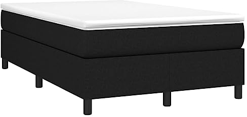 vidaXL Boxspringbettgestell, Polsterbett Bett für Schlafzimmer, Bettrahmen mit Lattenrost, Schlafzimmerbett Doppelbett, Schwarz 120x200cm Stoff