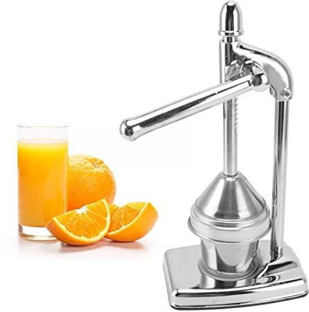 Natudeco Manuelle Orangensaftpresse Zitruspresse zitronenpresse Granatapfel Handpresse Langer Griff Arbeitssparende Entsafter Arbeitsplatte Edelstahl für Zuhause Küche Bars Restaurants Obststand