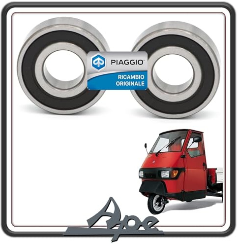 Kit 2 Cuscinetti Mozzo Ruota Posteriore per Piaggio Ape 50, Fly 50, Liberty 50, NRG 50, Typhoon 50, Vespa LX 50, PK 50 125, PX 125 150, Zip - Originali