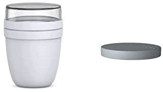 Mepal - Lunchpot Switch Ellipse - mach aus deinem Lunchpot einen Snackpot - Praktischer Müslibecher - Geeignet für Tiefkühler, Mikrowelle & Spülmachine - Cool Grey