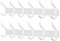 MEIJO Porte Manteau Mural de 6 Crochets, Patères Porte Manteaux Crochet Mural pour Serviettes en Acier Inoxydable (Blanc, 6 Crochets,2 Packs)