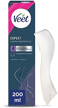 Veet Expert Haarentfernungscreme für Damen für Körper und Beine, mit Karité-Matteca, 200 ml
