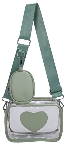 GSenhui Konzert Tasche Umhängetasche Durchsichtig,Crossbody Bag Damen PVC Durchsichtige Wasserdicht Entspricht der Stadion-Norm und Handtaschen mit Verstellbarer Riemen für Schule