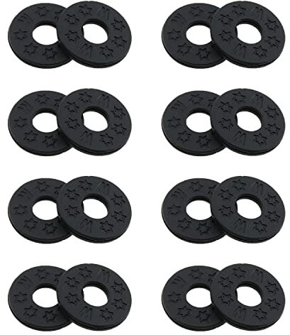 Heyous 16PCS 8Pairs Guitar Strap Lock Silicone Strap Lock Rubber Guitar Strap Building Blocks Guitar Case Rubber Guitar Strap Blocks Guitar Protector (Black)