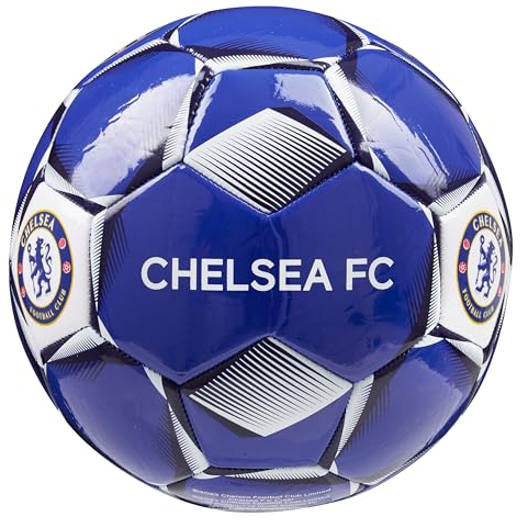 Chelsea FC Fussball Ball, Offiziell Lizenzierter Club Soccer Ball, Fussball Grösse 3, 4 oder 5 - Fussball Geschenke für Fans (Blau, Größe 4)