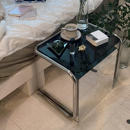 Table d'appoint Table d'appoint médiévale en acier inoxydable, Table basse en verre de cristal, Tables d'appoint for chambre à coucher, bureau de Base for photographie chez l'habitant Table basse ( Co