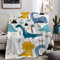 HZVRTN Kuscheldecke Kinder Dinosaurier, Dinosaurier Muster Weiche Mikrofaser Flauschig Decke, Sofa Couch Wohn Bett Fleecedecke (Dinosaurier A, 150x200cm)