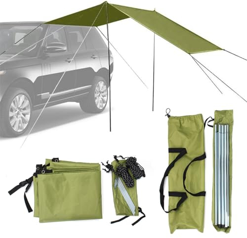 Ysislybin Tienda Techo Coche, Toldo Camper Furgoneta Lateral,Pantalla de Protección Solar para Autocaravanas,Tienda de Campaña,Carpa de extensión Trasera/Lateral,para SUV/RV/Bus,440 x 200 cm