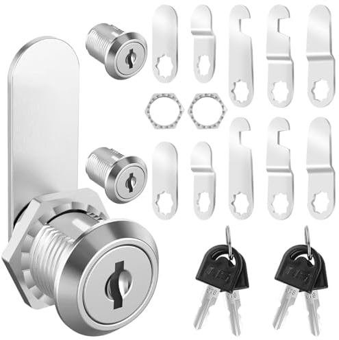 2 Pièces 16mm Serrure Boite Aux Lettres, Barillet Boite Aux Lettres, Serrure Boite Aux Lettres Ptt Agréé Pour Facteur, Serrure Armoire Avec 10 Plaques De Serrure 2 éCrous Hexagonaux Et 4 Clés