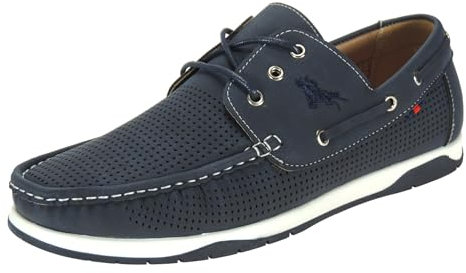 Calzados Romero Mocasín Náutico con Cordones para Hombre Colección Atlanta Calado y Transpirable 0144 Marino Talla 39