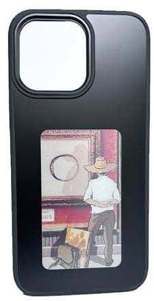 QSM E-Ink Handyhülle für iPhone 15 Pro, intelligente Fotoprojektion, Customiza-Handyhülle, zeigt sofort Fotos auf dem Tintenbildschirm, personalisieren Sie Ihre Handyhülle (schwarz, für iPhone 15 Pro)