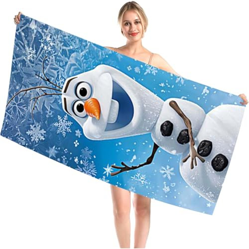 IFHDO Frrozen die Eiskönigin Badetuch Olaf Strandtuch, Chnell Trocknendes Schwimmtuch Microfibre Towels füR Kinder Erwachsene Strand Schwimmen Badezimmer StrandzubehöR