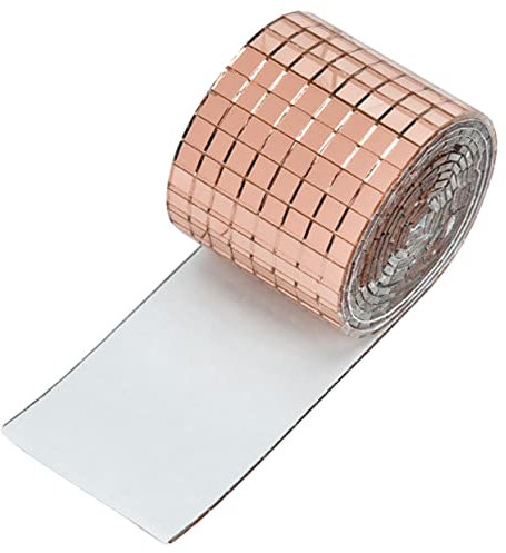 WOONEKY 1 Roll Self-Adhesive Mirror Sticker Manual Patch Mosaic Wall Mirror Plates for Frames Adhesive Mosaic Tiles Square Mirror Tiles Cup Stickers Disco Ball Mirror Tiles Wallpaper Glass