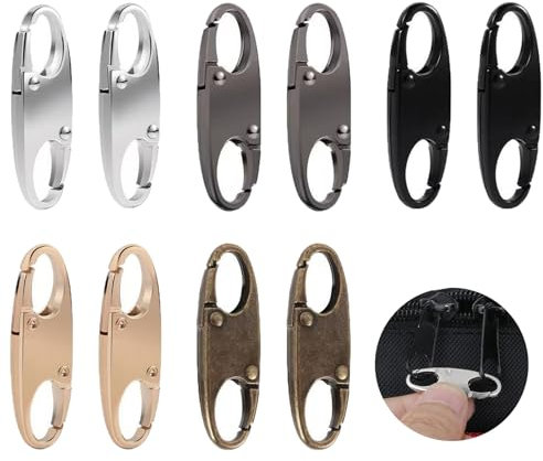 10 Pcs Zipper Clips Anti Theft, Zipper Lock Clips Double Opening Snap S Hooks Zipper Locks for Backpacks, Small Carabiner Clips Pull Locks Connectors Locking Clip for Traveling Camping 5 Colors