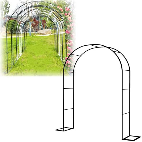 Arche de jardin en métal solide pour extérieur, jardin, pelouse, cour, escalade, arche de mariage, décorations de Noël, vert, 140 x 230 cm, arche de jardin en métal amélioré pour pelouse et cour