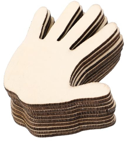 Vaguelly 10stücke Holzausschnitte Zum Basteln Diy-handflächen Unbehandeltes Holz Zum Selbermalen Süße Handausschnitte Für Projekte Im Klassenzimmer Und Partybedarf
