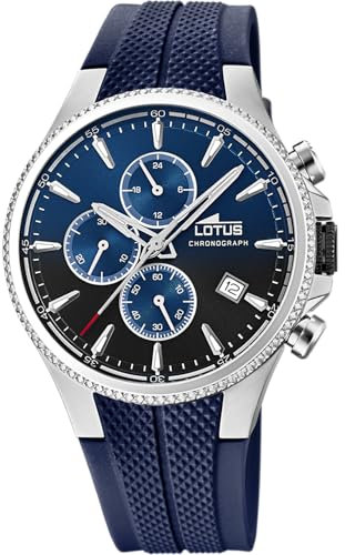 Lotus Mens Stainless Steel Chronograph Watch with Rubber Strap 18621/B