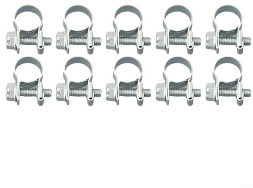 Miniature Hose Clamp Set of 10 Effective Solution for Securing Fuel Lines in Vehicles, Refrigeration Systems, and More (9-11mm)