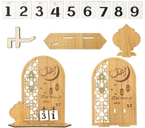 Festival Kalender Festival Holz Countdown Kalender Eid Mubaraks Adventskalender Handgemachte Festival Dekoration für Zuhause