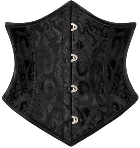 Corset Belt for Women Fishbone Wide Corset Pirate Belt Black Jacquard 16