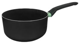 Fackelmann 688139 Kochtopf für alle Herdarten, 16 cm, Antihaftbeschichtung, Keramikbeschichtung, PFAS-frei, Induktion, Aluminium, Schwarz, Grün, 16 cm