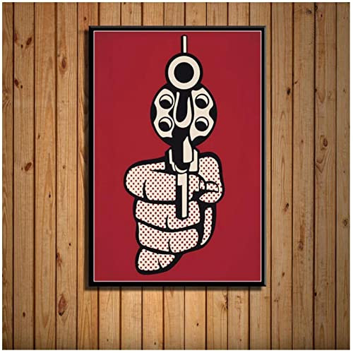 HSYIFF Bilder Wohnzimmer Modern Senza Cornice 50 * 70cm Popwork Roy Lichtenstein Cartoon Home Poster e Wall Art Modern Family camera da letto Decor