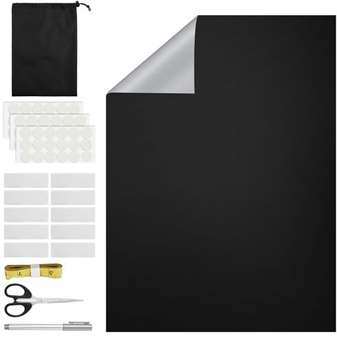 Parasol para ventanas, opaco, 100 % opaco, 2 m x 1,5 m, tela opaca sin agujeros, para claraboya, protección solar, extraíble, para vacaciones, interiores, techo inclinado