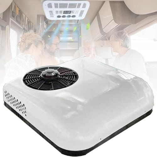 WJQZJDAMAI DC RV Climatiseur Toit Système De Climatisation 12V/24V Électrique Camping-Car avec Compresseur,Faible Bruit, pour Caravanes Campers Véhicules Récréatifs Et Excavatrices Lourdes