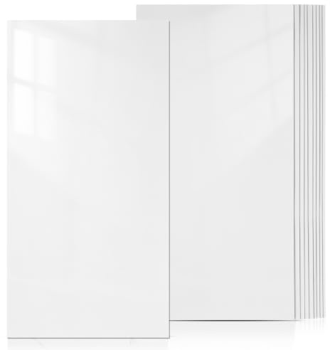 Wandaufkleber in Marmoroptik, 10 Stück, Pvc, Wasserfest | Weiß, 30x60cm, Feuchtigkeitsresistent, Selbstklebend für Küche und Bad
