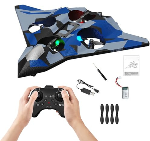 Ferngesteuertes Flugzeug, 2,4 GHz RC Flugzeug mit LED, Quadrocopter für Erwachsene und Kinder, USB-Aufladung, Flugzeuge, ferngesteuertes Segelflugzeug, für Anfänger, Geschenke, ferngesteuertes