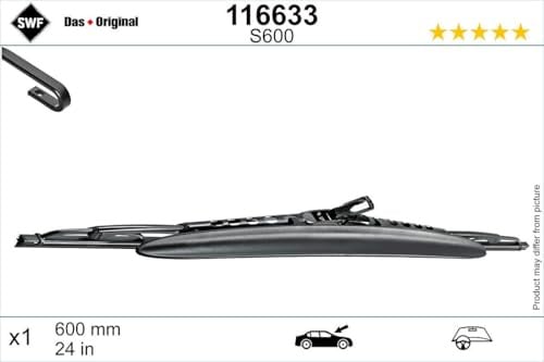 SWF Das Original aerodynamisches konventionelles Wischerblatt mit Spoiler S600 - Vorne - 600 mm - 1 Wischerblatt - 116633
