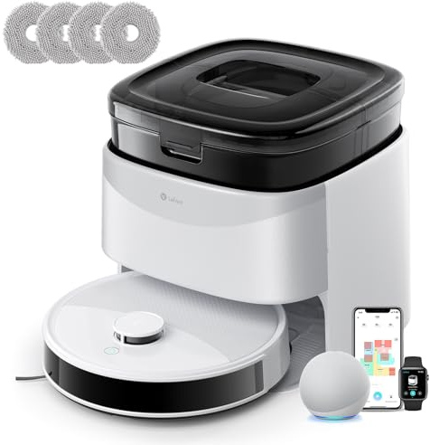 Lefant M3L Robot Aspirador y Fregasuelos, 10 000Pa, 220min, Vaciado Automático para 3,2 L, Navegación dToF, Cepillos Antienredos, Doble Giro Fregar, Lavado y Secado Automático