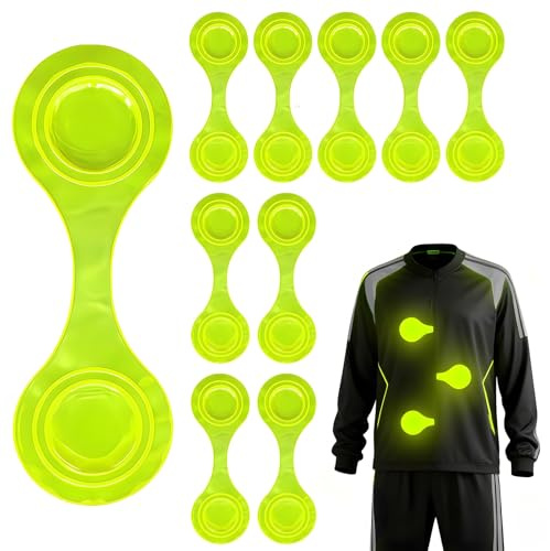 SORAYUXI 10 Stück Magnetische Reflektoren, Reflektor Clips Anhänger Reflektierende Ansteckmagnete, Sicherheits Reflektor Reflektoren Kinder Reflektierende Clips für Rucksack, Schulranzen, Kleidung