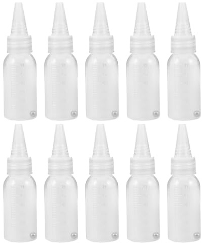 Lurrose Lot de 10 flacons mélangeurs pour peinture aérographe : petits flacons de 30 ml pour la peinture de maquettes au pistolet – récipients de mélange en plastique