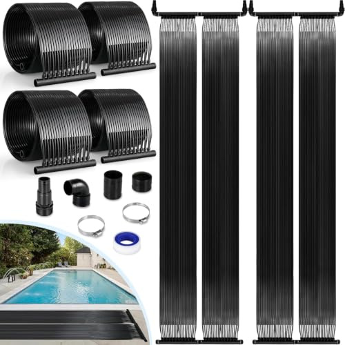 LIFERUN Solarkollektor Poolheizung 300x150cm, Solarmatte heizmatte Satz, Solarheizung Pool, Schwimmbad bis 24000L Wasserinhalt, UV-beständiger Kunststoff, Beliebig Erweiterbar