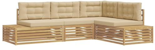vidaXL 4 Stück Outdoor-Sofagarnitur Polyester Weiß, Garten-Sofa, modernes Außen-Set, langlebige Terrasse, gemütliche Sitzmöbel, perfekte Lounge