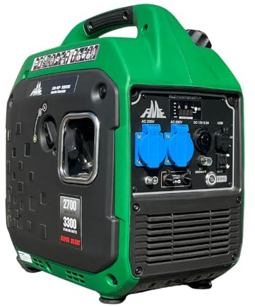 FME Inverter Stromerzeuger 3300 Watt XG-SF 3300E Benzin Stromgenerator leise 230V 4-Takt Leicht als Notstromaggregat Backup Stromausfälle für Camping Wohnwagen Garage Baustelle