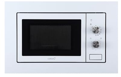 CATA MMA 20 WH Microonde Incassato Bianco Interno in Acciaio Inossidabile Installazione su Mobile Alto 5 Livelli di Potenza Grill da 1000 W Con Timer Capacità 20L Larghezza 60 cm