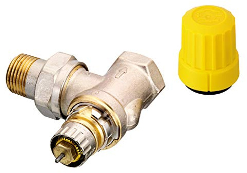 Danfoss Ventilgehäuse RA-UR 15 R 1/2, Eck, matt vernickelt 013G3229