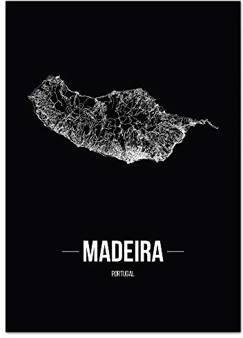 JUNIWORDS Stadtposter - Wähle Deine Stadt - Madeira - 60 x 90 cm Poster - Schrift B - Schwarz