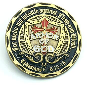 Patch Nation Put on The Full Armor of God Masonic Freimaurer Cosplay Metall Button Badge Pin Brosche Abzeichen (Armor Gold)