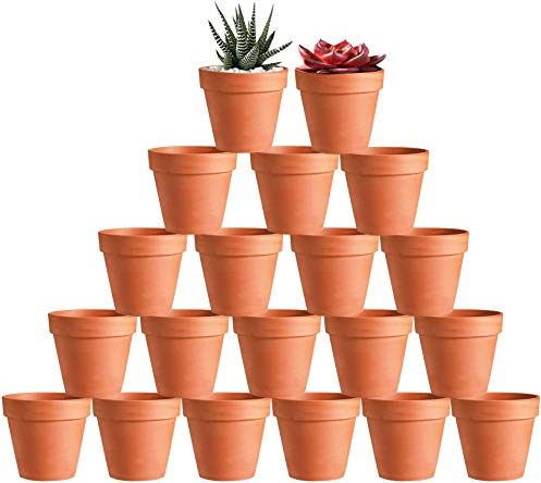 Nursery pots 20 Stück 3in (7.6 cm) Mini-Blumentopf mit Entwässerungsgerät, Sukkulenten-Pflanzentopf, Tante im Heimbüro, Fensterbank, Hochzeitsdekoration