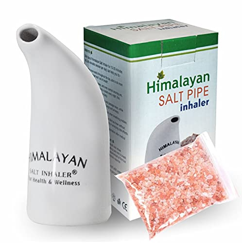 Good Health Original Himalayan Salt Inhaler Pipe Ceramic Filled with 100% Pure Himalayan Salt - with hygienic with 200Grm Salt Free (Pack of 2)