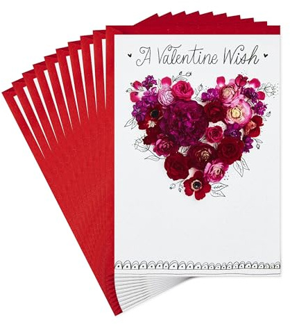 Hallmark Pack of Valentines Day Cards, Valentine Wish (10 Valentine's Day Cards with Envelopes)
