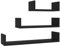 vidaXL 3X Wandregal U-förmig Hängeregal Lounge Bücherregal Wandboard Dekoregal Schweberegal CD DVD Regal Wand Deko Schwarz Holzwerkstoff