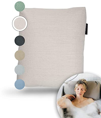 BADESOFA® Badewannen-Kissen S | Premium-Qualität | Bequemes Wannen-Kissen | Schnelltrocknend | Made in EU | Badewanne-Kissen waschbar | Pool-Kissen Perlmutt | Bade-Polster passt in Jede Badewanne