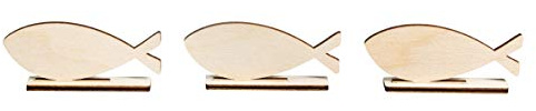 Rayher Holzmotive Fisch zum Stellen, FSC Mix Credit, Natur, 10x4,4cm, 12-TLG, SB-Btl 1Set, 62961505